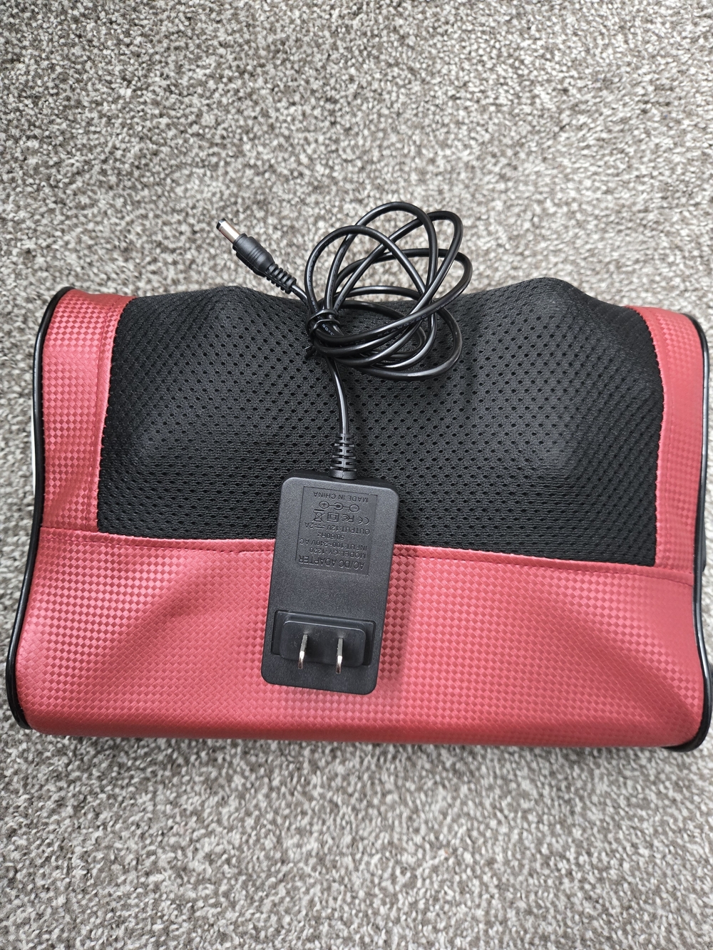 Electric Massage Pillow in Black and Red